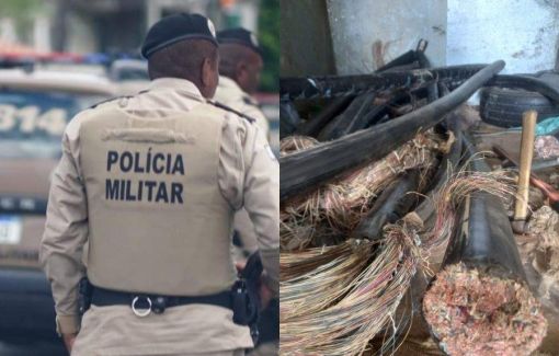 Policia prende homens com 500kg de cabos de cobre furtados 