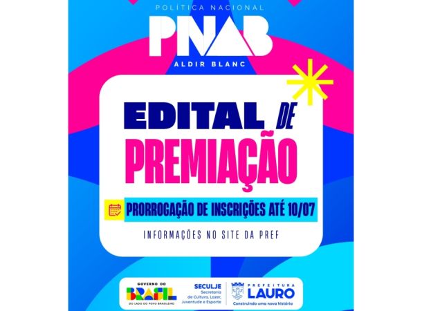  Inscrições da PNAB em Lauro de Freitas são prorrogadas até 10 de julho