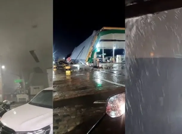 Frente fria provoca destruição no sul da Bahia com casas destelhadas e árvores derrubadas