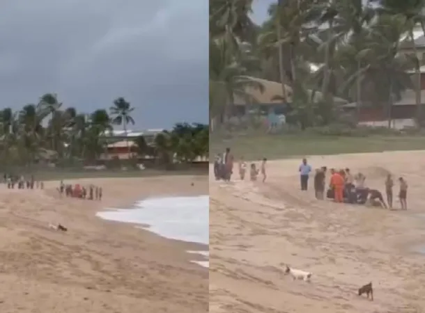 Homem morre após salvar filho e sobrinho de afogamento na praia de Itacimirim 