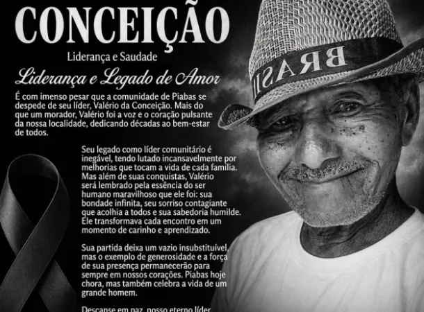  Morre Valério da Conceição, histórica liderança comunitária de Piabas