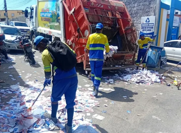 Prefeitura de Lauro de Freitas realiza mutirão de limpeza após eleições
