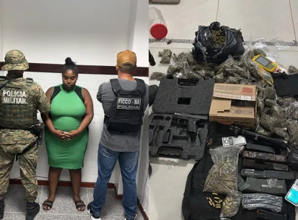 Mulher é presa com munição de fuzil e drogas em Feira de Santana 